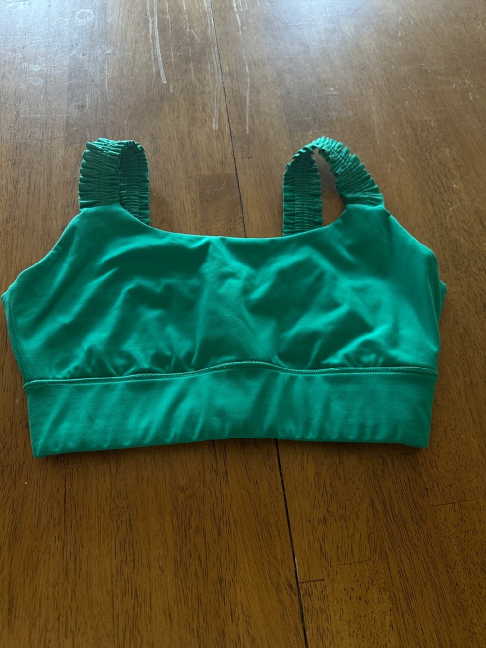 Sincerely Jules Green Ribbed-Strap Sports Bra Size  M